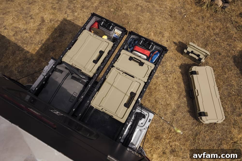 DECKED D-co Cases demonstrating the Stable Stack™ feature, showing secure interlocking for transport.