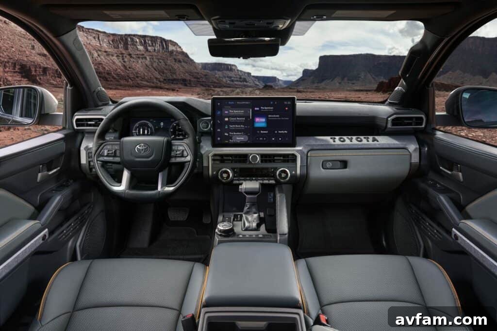 2024 Toyota Tacoma rear view on road