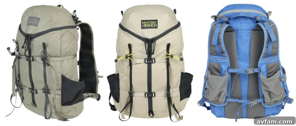 Mystery Ranch Gallagator 25 daypack in an urban setting, showcasing its compact and stylish design.
