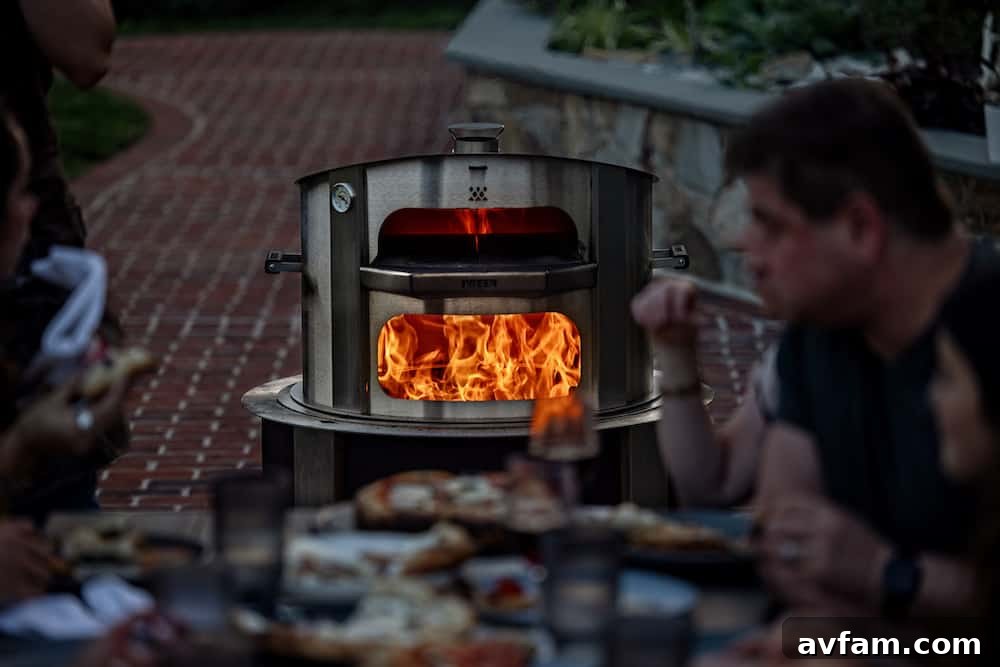 An inviting outdoor evening scene with the Breeo X24 fire pit providing warmth and light.