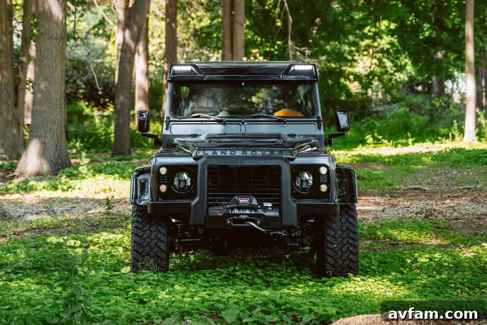 Detailed shot of the custom Defender 6x6 exterior