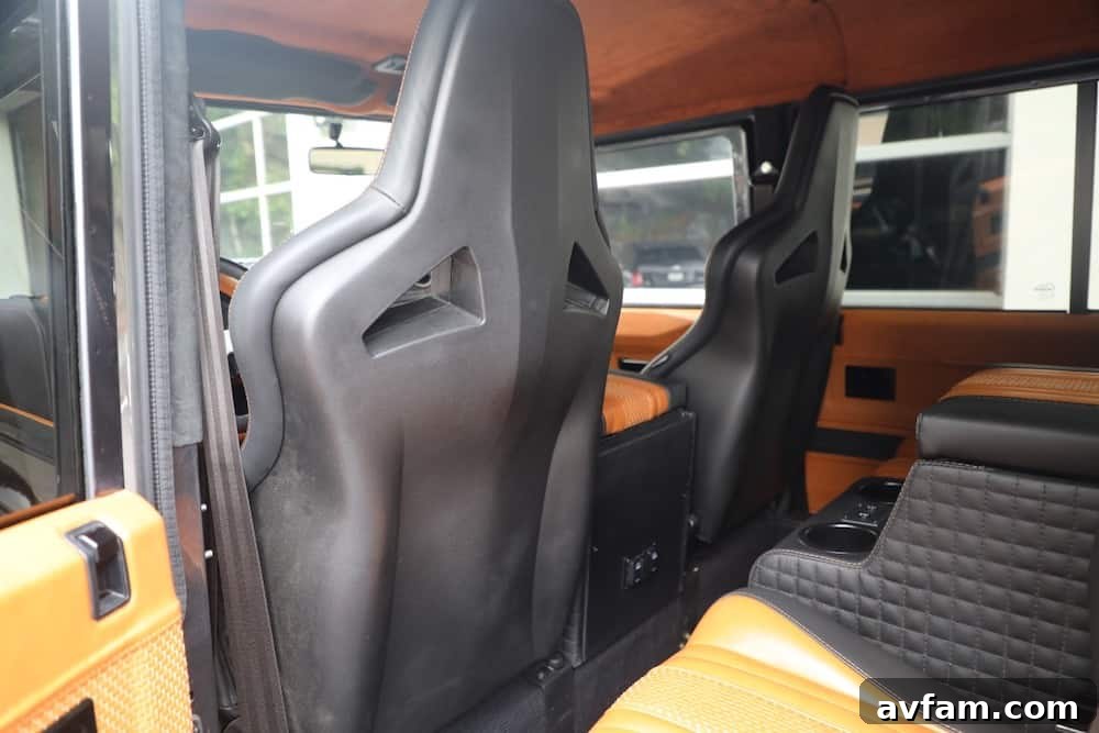 Interior cabin view with center console of the Manz Defender