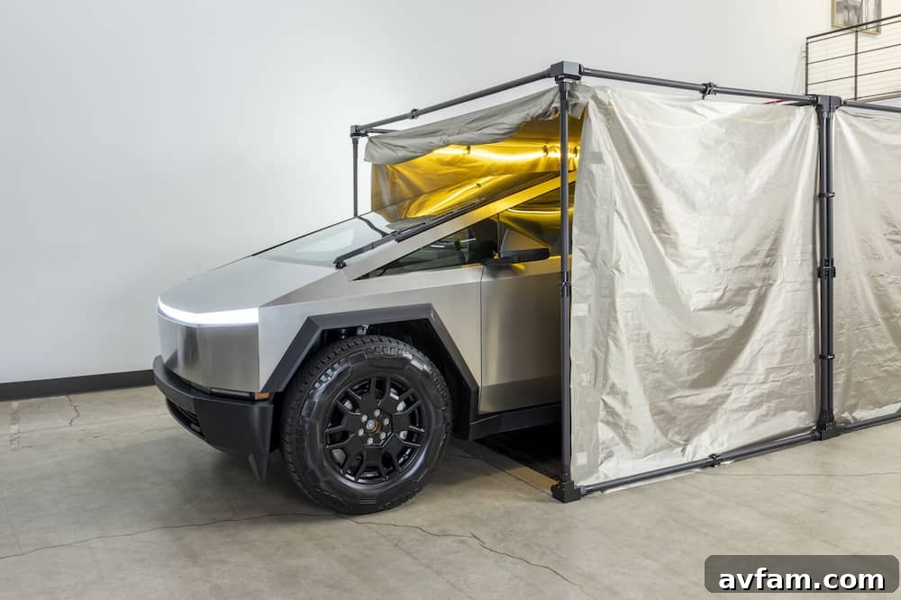 Interior perspective showing a vehicle fully protected by CYBERCYLENT Faraday technology