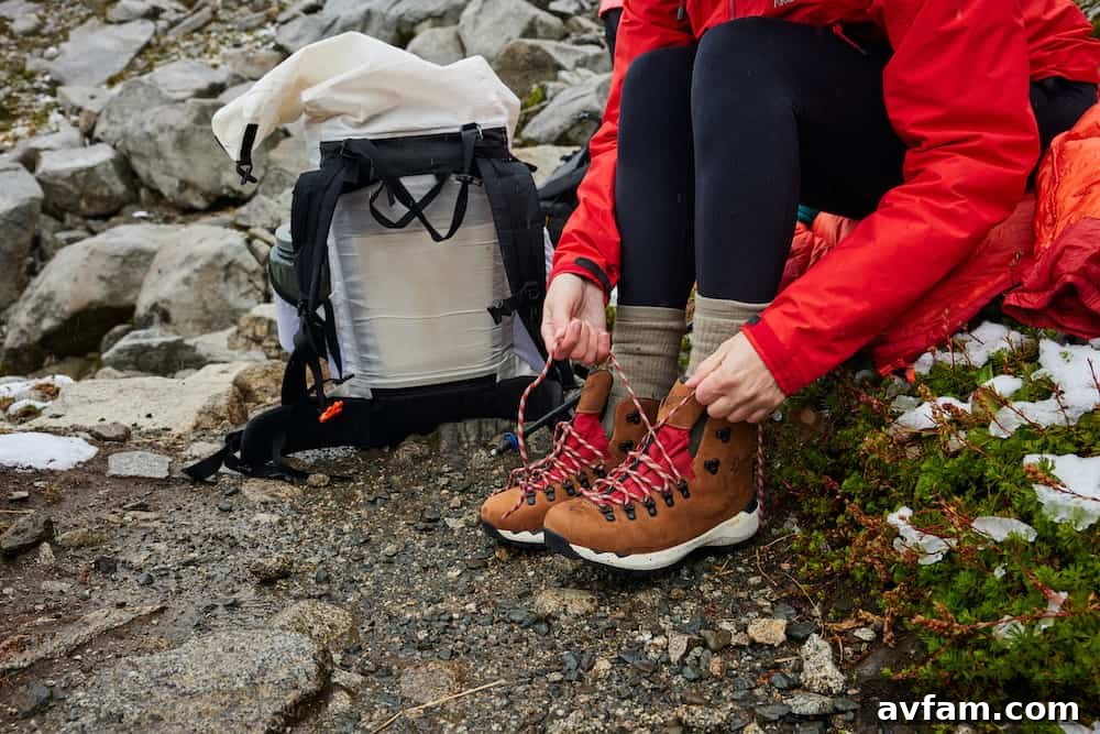 Overhead shot of the Danner Crag Rat EVO boots, emphasizing their overall design.