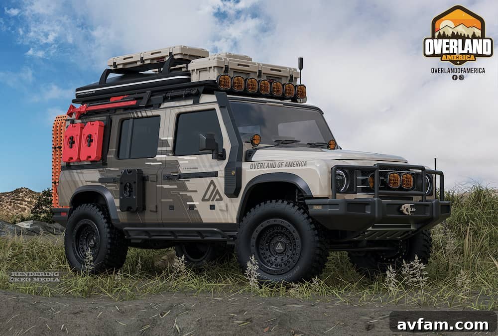 Overland vehicles gathered at the expo