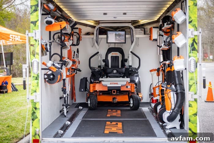 Stihl Pole Saw Demo A demonstration of Stihl's battery-powered pole saw, showcasing its reach and cutting ability for tree maintenance.