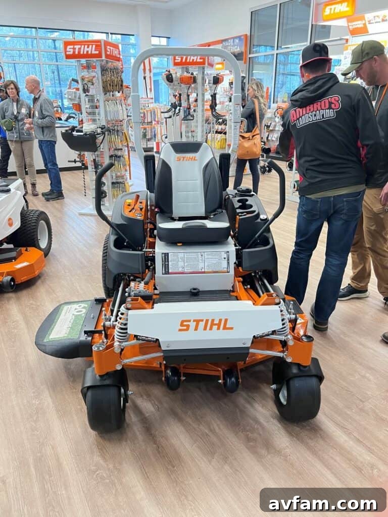 Stihl Elite Dealer Showroom An immaculately organized Stihl Elite Dealer Showroom in Virginia Beach, VA, showcasing a wide range of Stihl products.