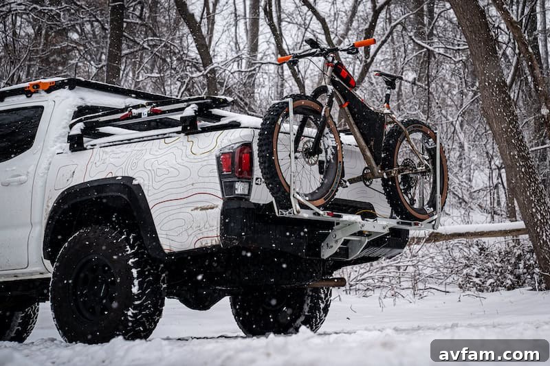 Close-up of the 1UP USA Super Duty Hitch Rack's robust construction.