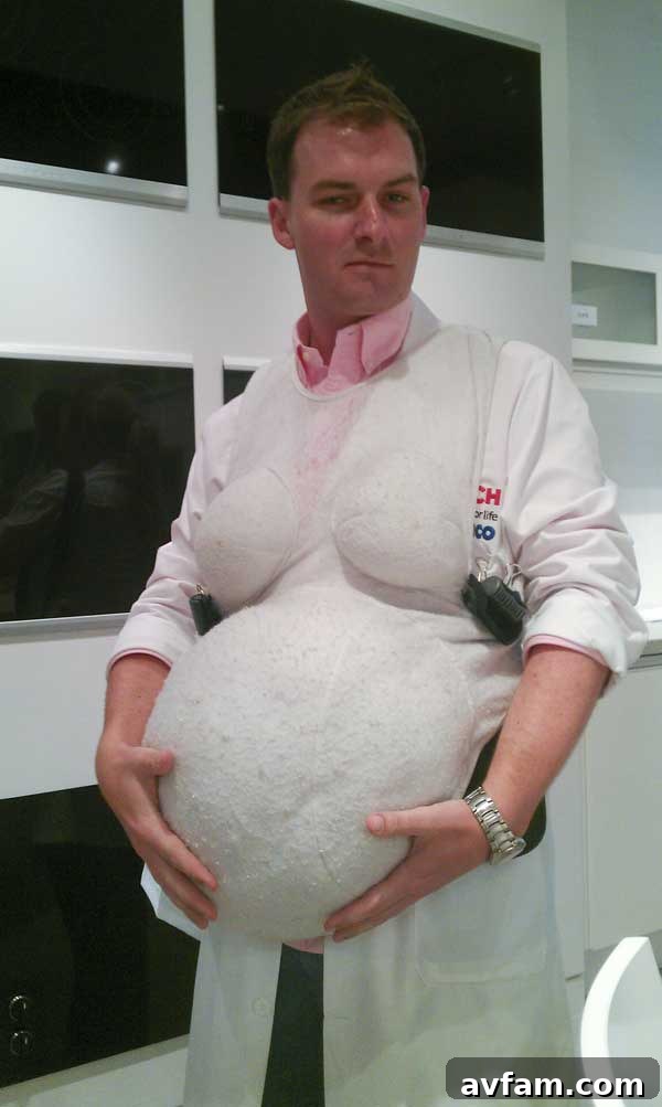 Participant with Simulated Pregnancy Belly