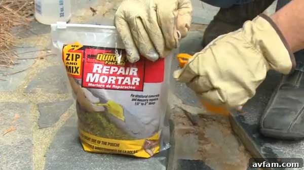 QUIKRETE Zip & Mix Mortar - Convenient packaging for small repairs