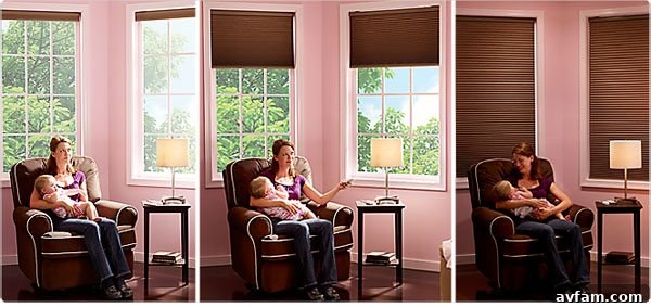 Serena Shades in a nursery for quiet, safe light control