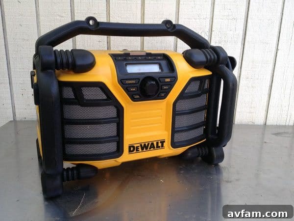 DeWALT DCR015 Worksite Charger Radio with controls