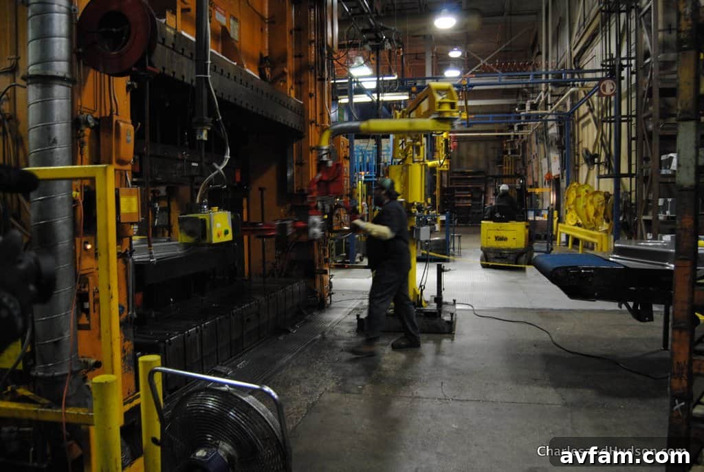 Overview of the material handling system within the John Deere factory