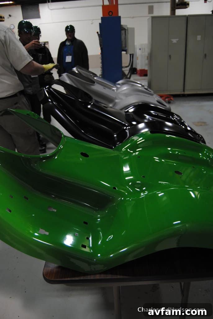 A powerful John Deere engine being prepared for installation