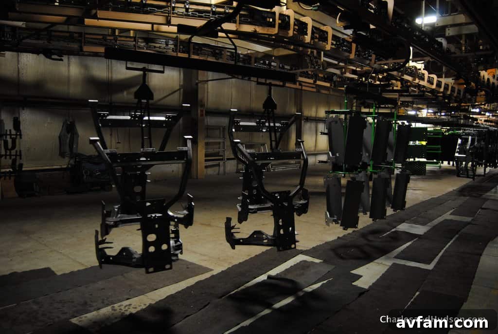 An assembly station with tools and components neatly arranged