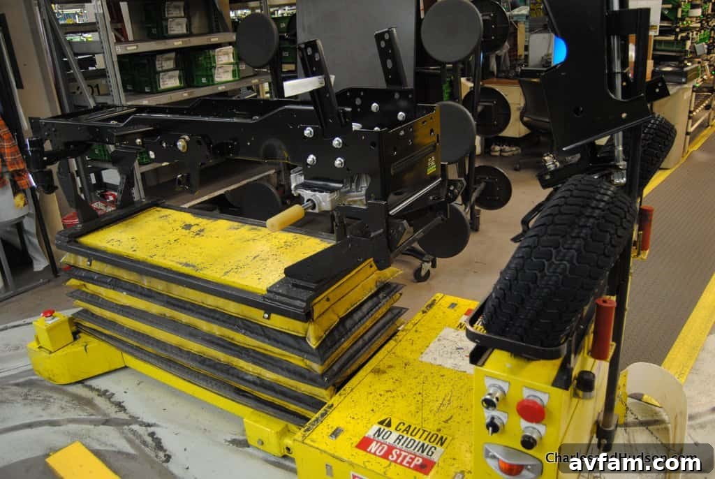 The organized chaos of a high-volume manufacturing environment at John Deere