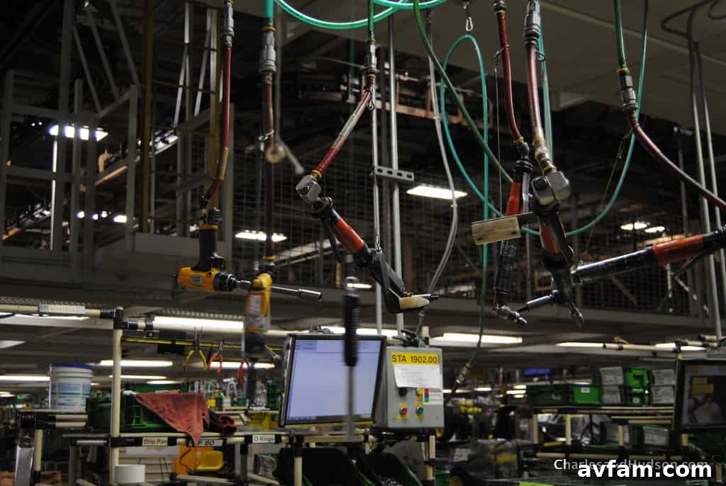 A section of the factory dedicated to the precision bending of metal components