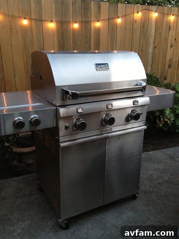 Saber SS 500 Infrared Grill Standing Proud