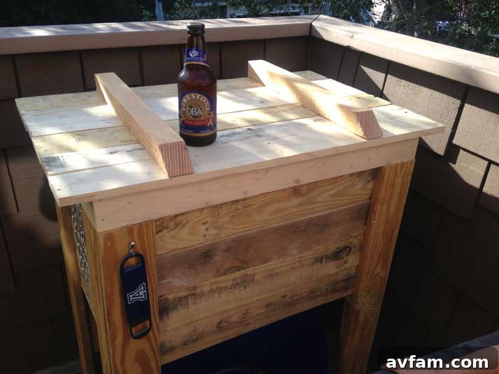 Styled Pallet Cooler Stand Pallet cooler stand styled with beverages and accessories for an outdoor event