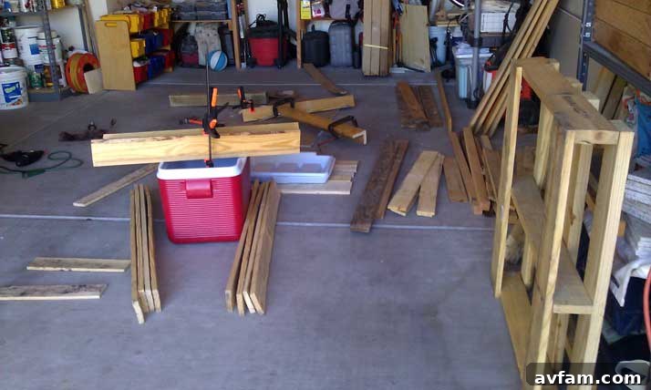 Disassembling Pallet Boards Pallet boards being carefully disassembled from a pallet frame