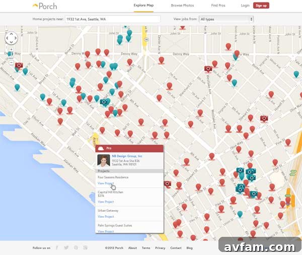 Porch Home Improvement Map Explore local home improvement projects on Porch.com's interactive map