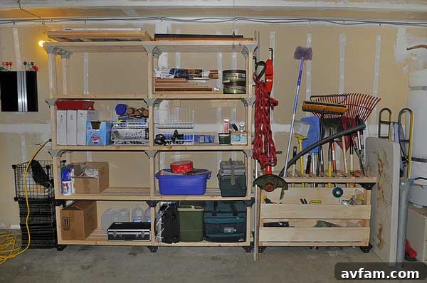 diy-shelves - DIY garage storage with divided bins