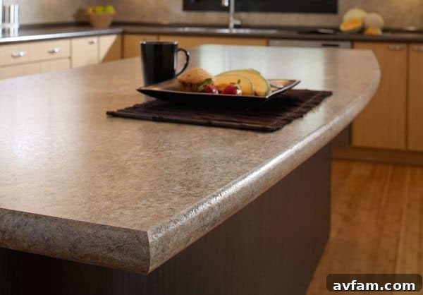 Practical and low-maintenance laminate countertops in a home kitchen setting