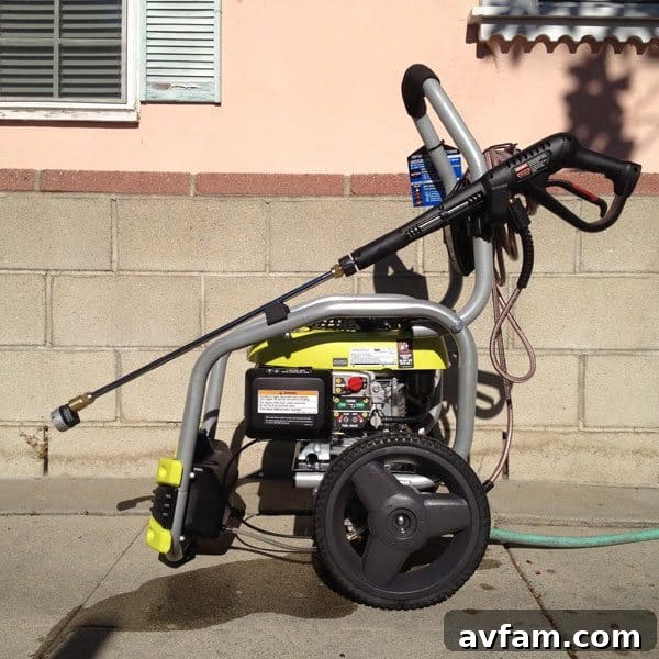 Ryobi 3100 PSI Pressure Washer in action ryobi-pressure-washer-main