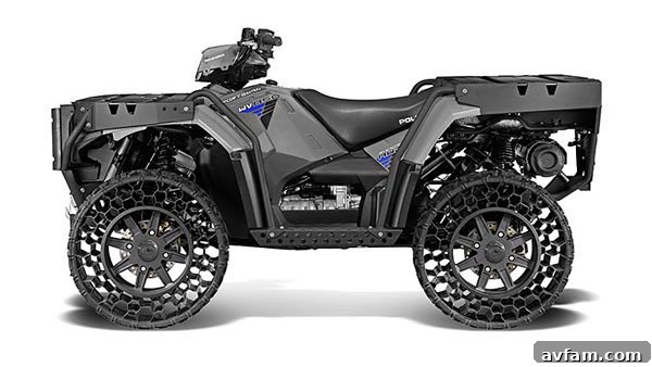 Polaris Sportsman with TerrainArmor Polaris Sportsman WV850 H.O. parked in a rugged outdoor setting, highlighting its full capabilities
