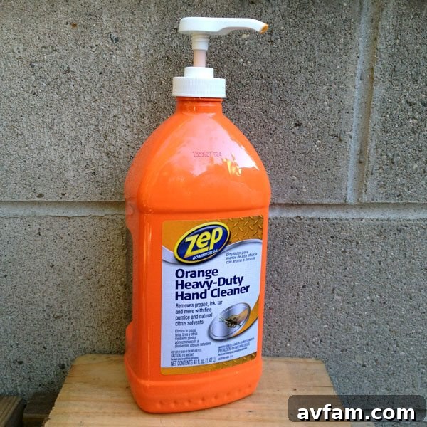 Zep Orange Heavy Duty Hand Cleaner in a large industrial pump bottle.