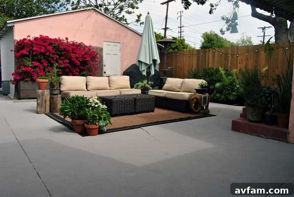 Rust-Oleum After Wide Restored Concrete Patio Wide Shot