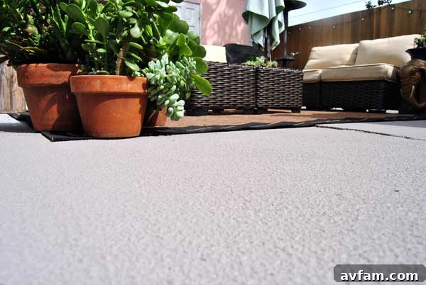 Rust-Oleum After Restore Close-up Close-up of Restored Concrete Patio Surface