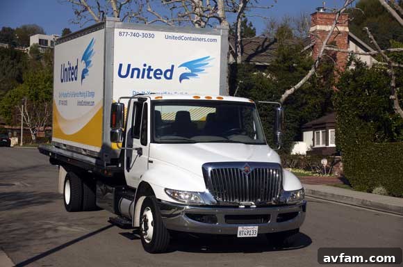 Convenient Portable Storage Unit Delivery United Mayflower Moving Truck Delivering Portable Storage Unit