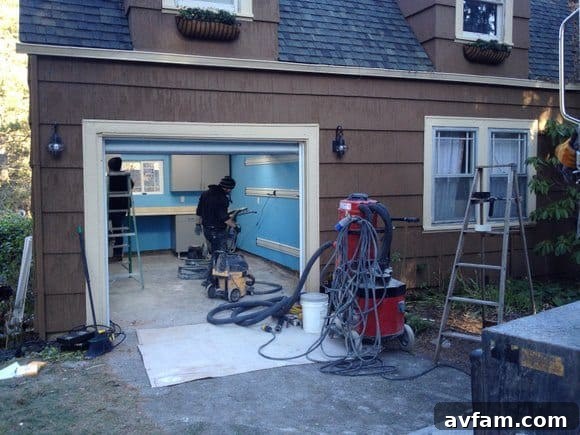 The Ram Cave garage undergoing a significant transformation during renovation