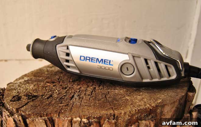 Dremel 3000 Rotary Tool in action, showcasing its versatility for various tasks.