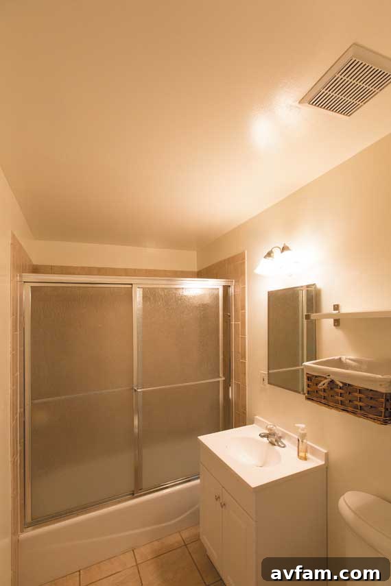 Dark bathroom before Solatube installation