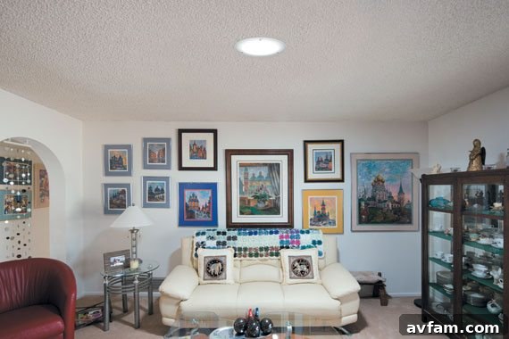 Bright and airy living space illuminated by Solatube Daylighting