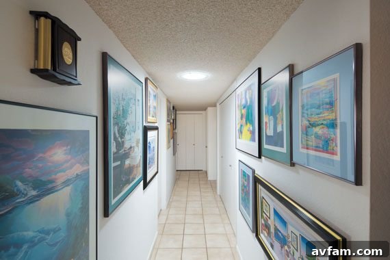 Naturally lit hallway in a Tucson home featuring a Solatube