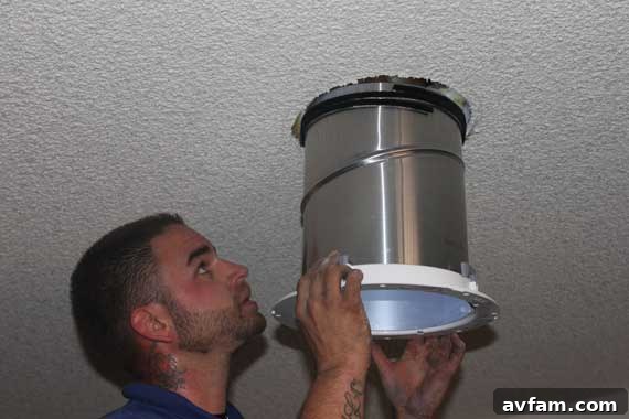 Solatube installation showing highly reflective tubing