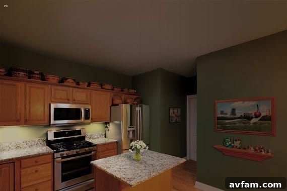 Dark kitchen before Solatube installation
