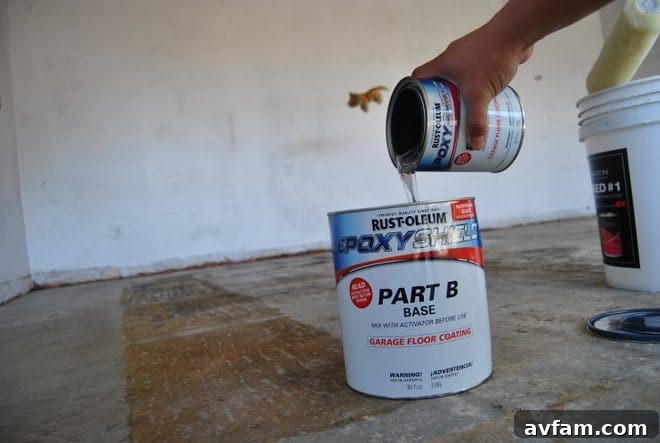 Applying Rust-Oleum EPOXYSHIELD with a Roller