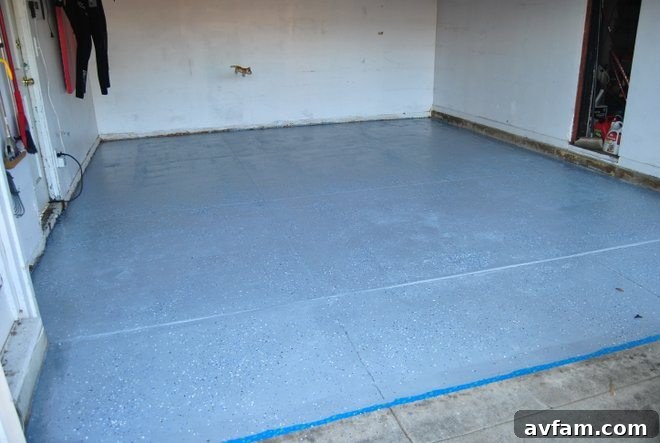 Curing Epoxy Garage Floor - Day 1
