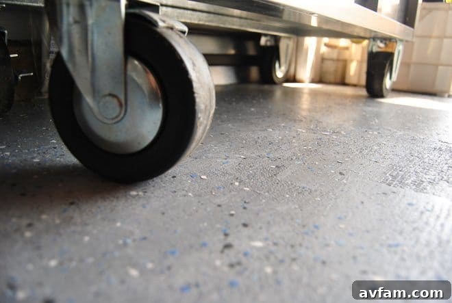 Modern and Organized Garage with Epoxy Floor