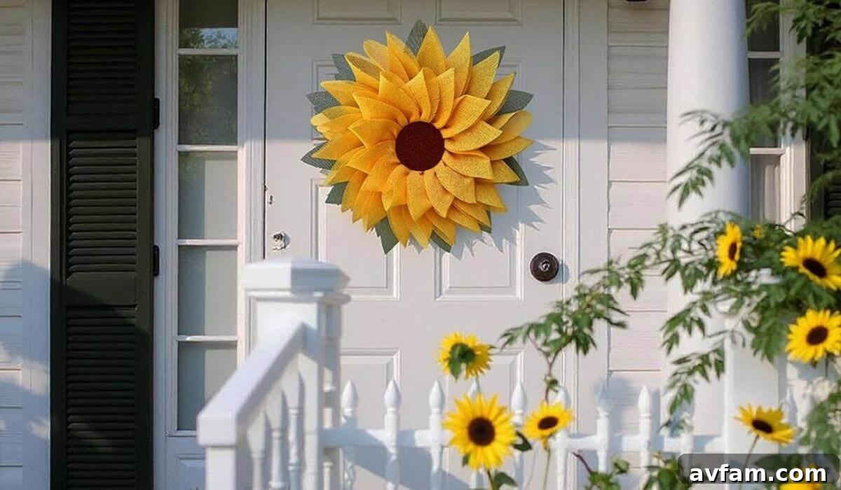 Sunflower door decoration elevates home decor