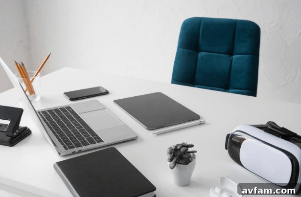 Home Office Setup showing various connected devices like a monitor, laptop, smart speaker, and a lamp.