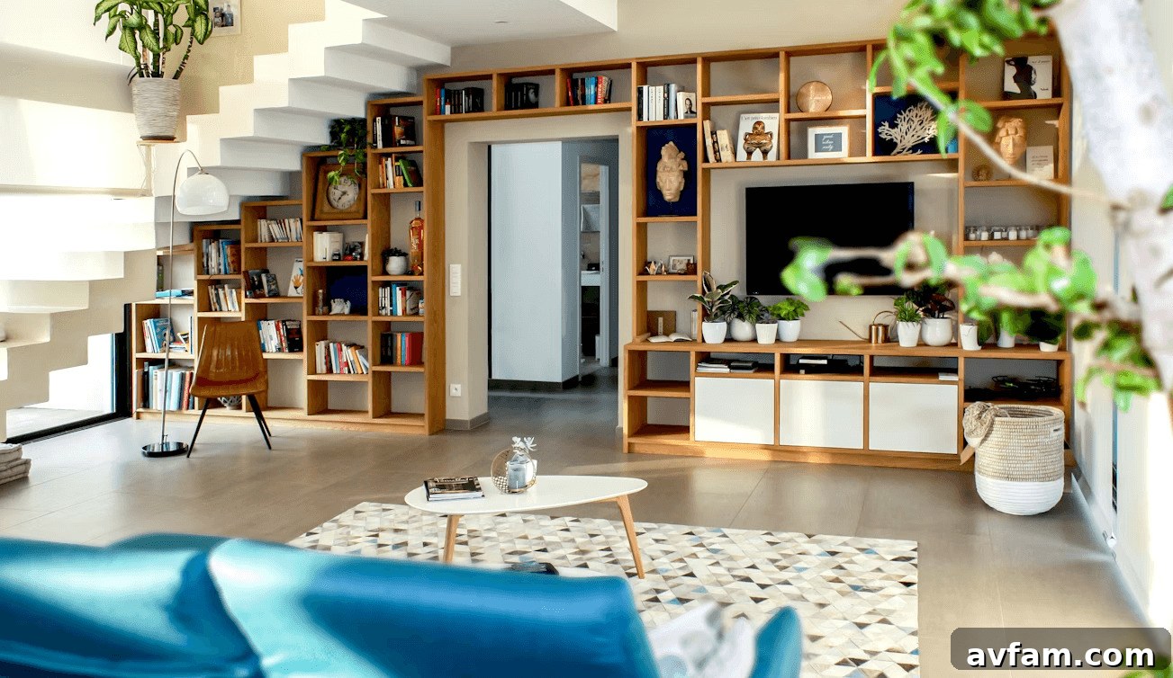 Living room with furniture and flat screen TV