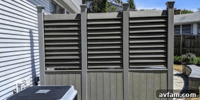 Fence near a house, separating properties