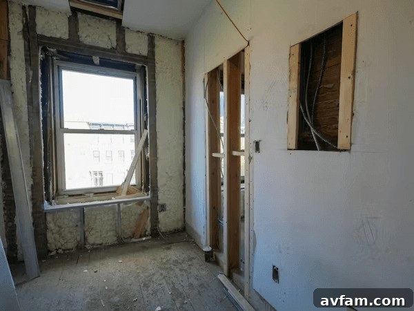 Unfinished room window before security upgrades