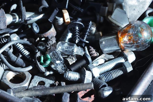 Organized screws and bolts for efficient inventory management