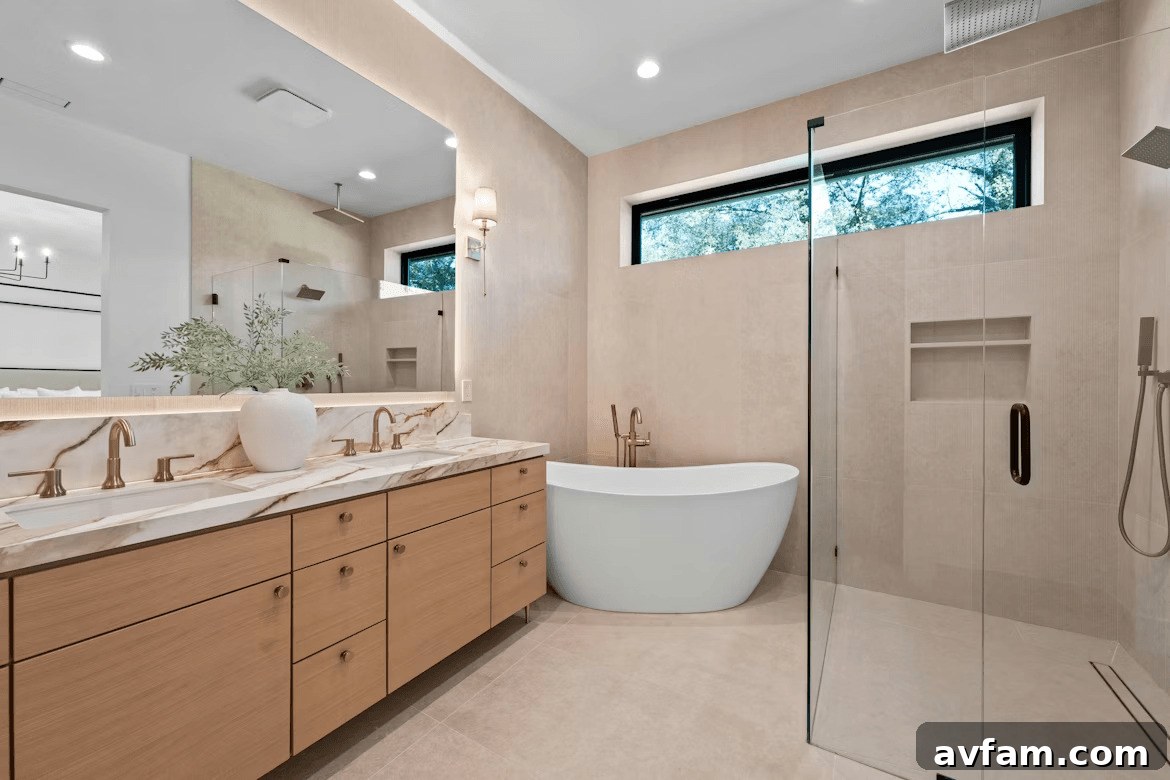 Small bathroom with tub, sink,